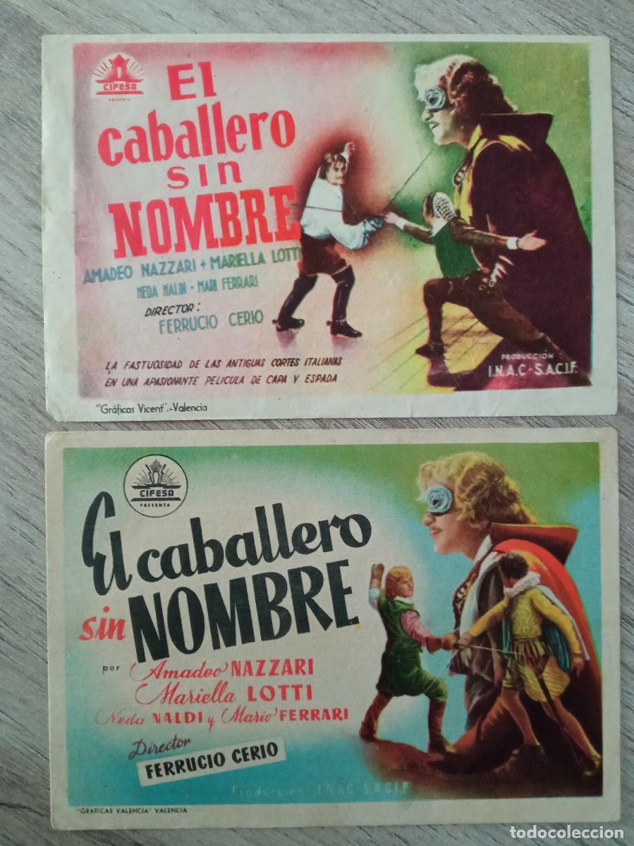 Cine: EL CABALLERO SIN NOMBRE, AMADEO NAZZARI, VARIANTES