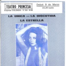 Cine: ABX09 SARA MONTIEL INCREIBLE SARA PROGRAMA LIBRITO TEATRO ESPAÑOL 1977