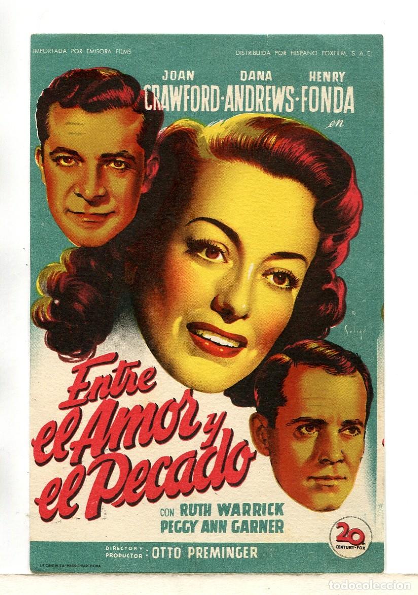 Cine: ENTRE EL AMOR Y EL PECADO, con Joan Crawford. - Foto 1