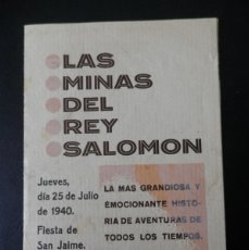  Foglietti di film di film antichi di cinema: PROGRAMA DE CINE DOBLE: LAS MINAS DEL REY SALOMÓN, CINEMA VICTORIA