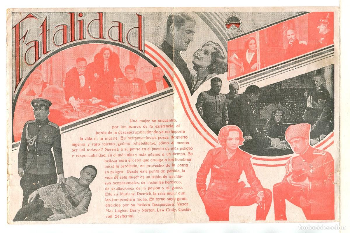 Cine: FATALIDAD, con Marlene Dietrich. - Foto 2