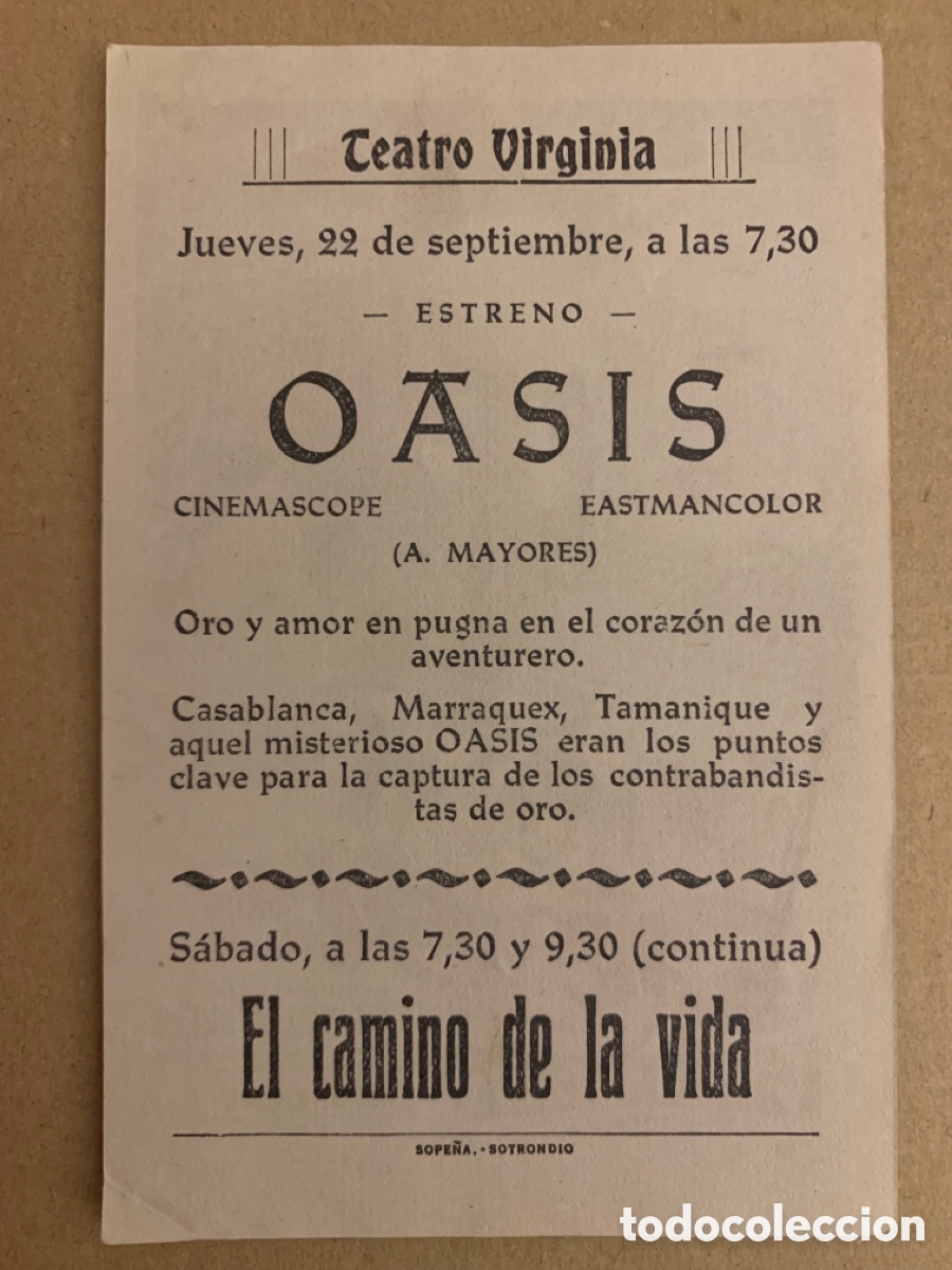 Cine: Oasis - Programa de Mano Cine - Foto 2