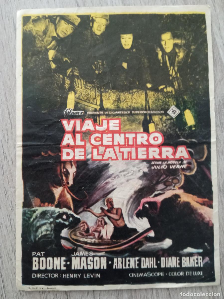  Flyers Publicitaires de films Anciens: VIAJE AL CENTRO DE LA TIERRA, JAMES MASON, CINE HOGAR JUVENTUD, ALBORAYA, VALENCIA
