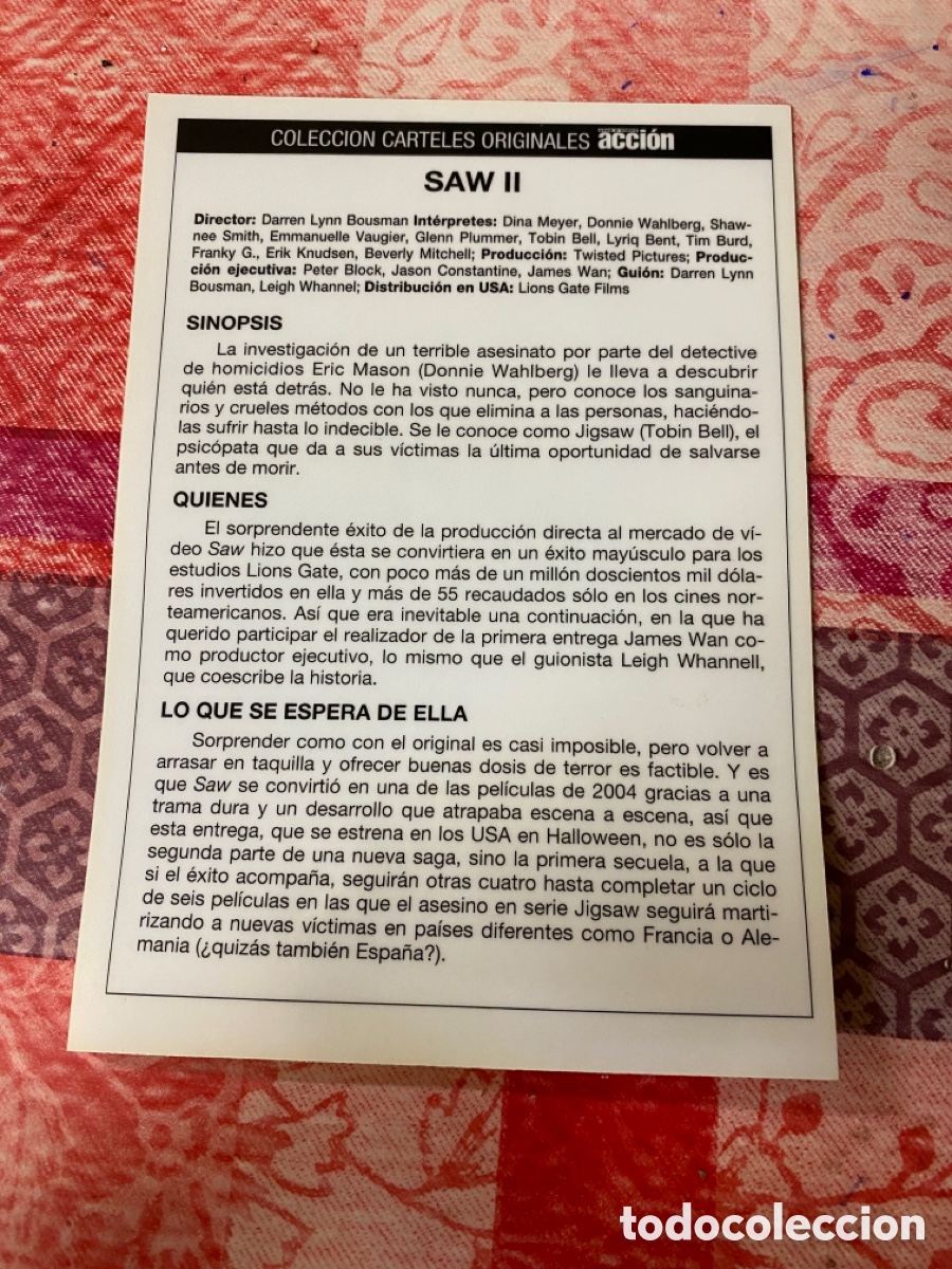 Cine: Saw II FOLLETO DE CINE - Foto 2