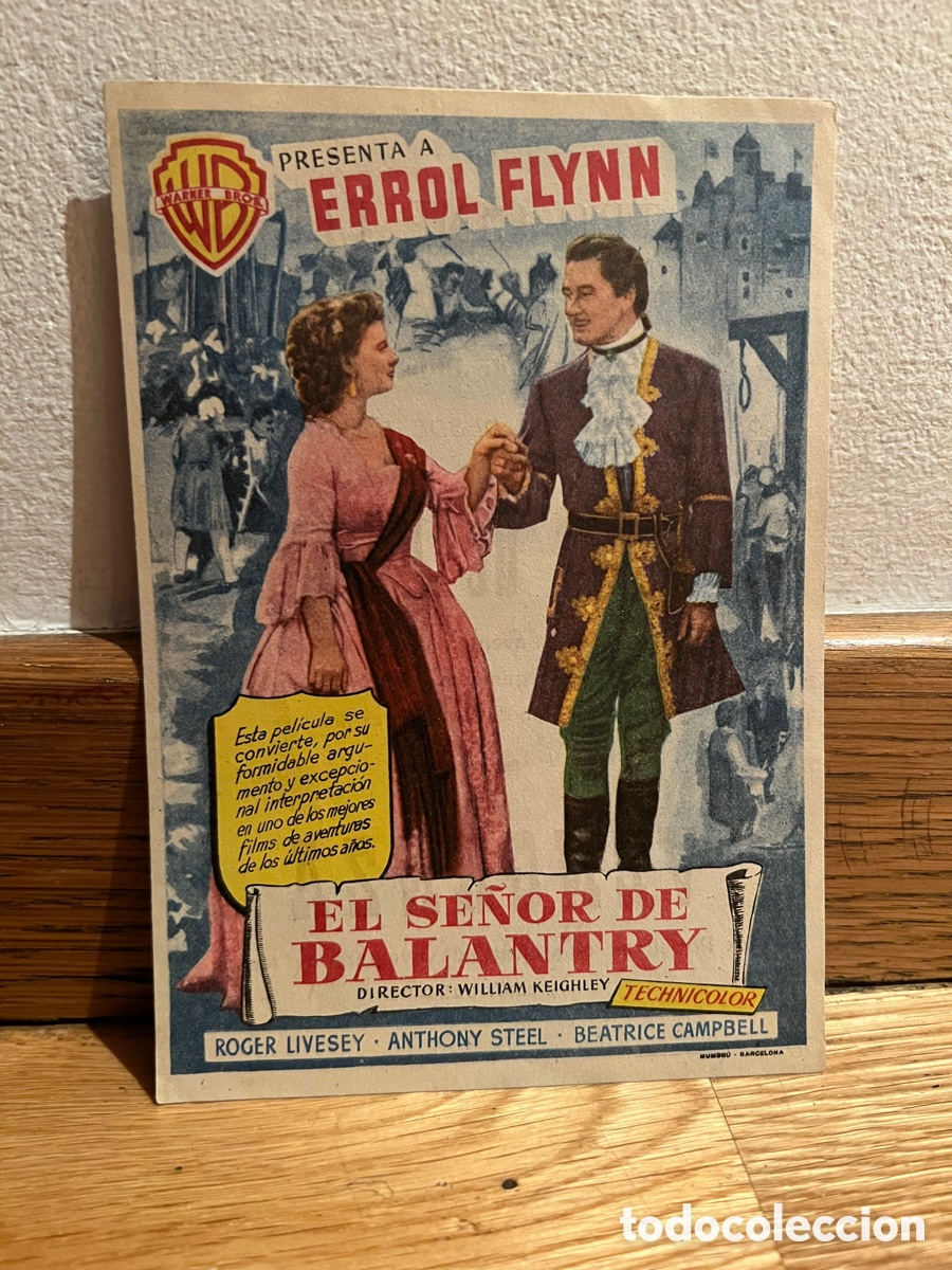  Flyers Publicitaires de films Anciens: El se&ntilde;or de Balantry Errol Flynn