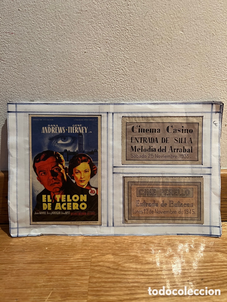 Folhetos de m&atilde;o de filmes antigos de cinema: El tel&oacute;n de acero Dana Andrews
