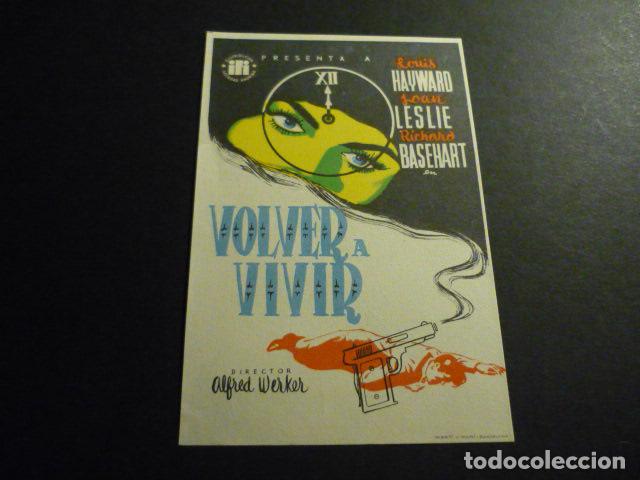 Cine: VOLVER A VIVIR PROGRAMA DE MANO SIN PUBLICIDAD - Foto 1