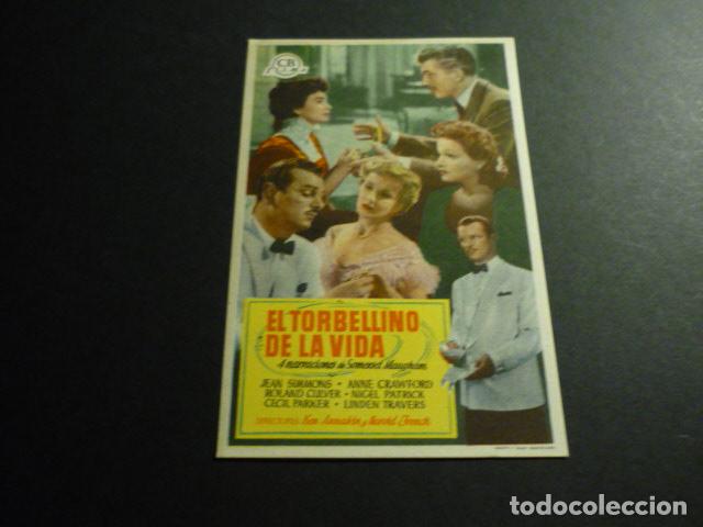 Cine: EL TORBELLINO DE LA VIDA PROGRAMA DE MANO SIN PUBLICIDAD - Foto 1