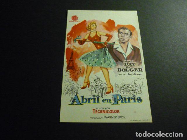 Cine: ABRIL EN PARIS PROGRAMA DE MANO SIN PUBLICIDAD - Foto 1
