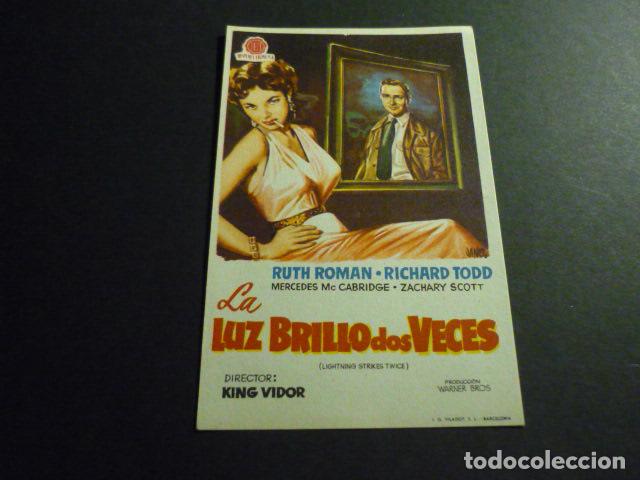 Cine: LA LUZ BRILLO DOS VECES PROGRAMA DE MANO SIN PUBLICIDAD - Foto 1