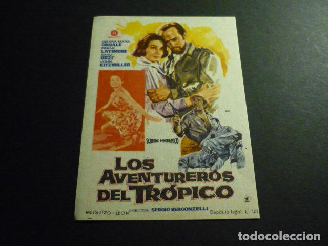 Cine: LOS AVENTUREROS DEL TROPICO PROGRAMA DE MANO SIN PUBLICIDAD - Foto 1