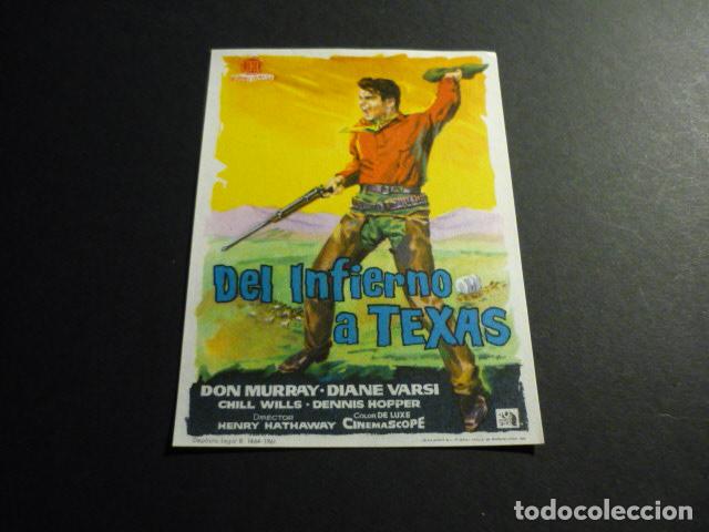Cine: DEL INFIERNO A TEXAS PROGRAMA DE MANO SIN PUBLICIDAD - Foto 1