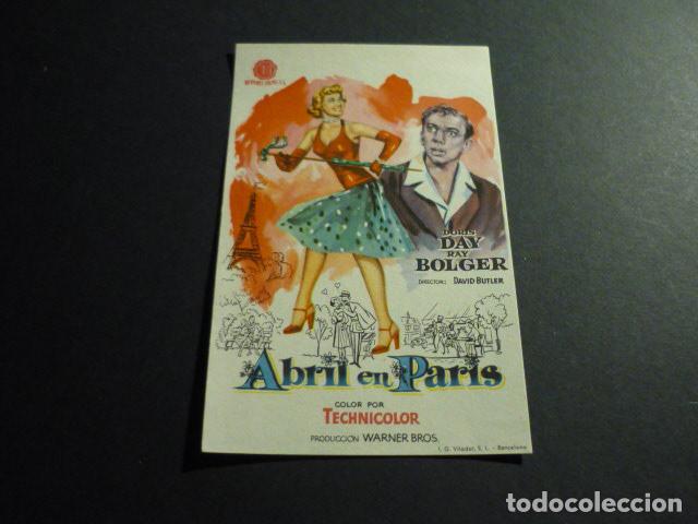 Cine: ABRIL EN PARIS PROGRAMA DE MANO SIN PUBLICIDAD - Foto 1