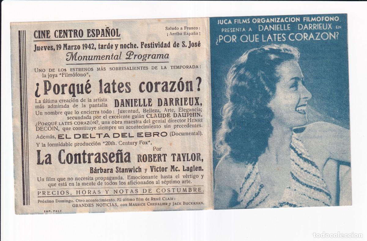 Cine: POR QUE LATES CORAZON? DANIELLE DARRIEUX - Foto 1