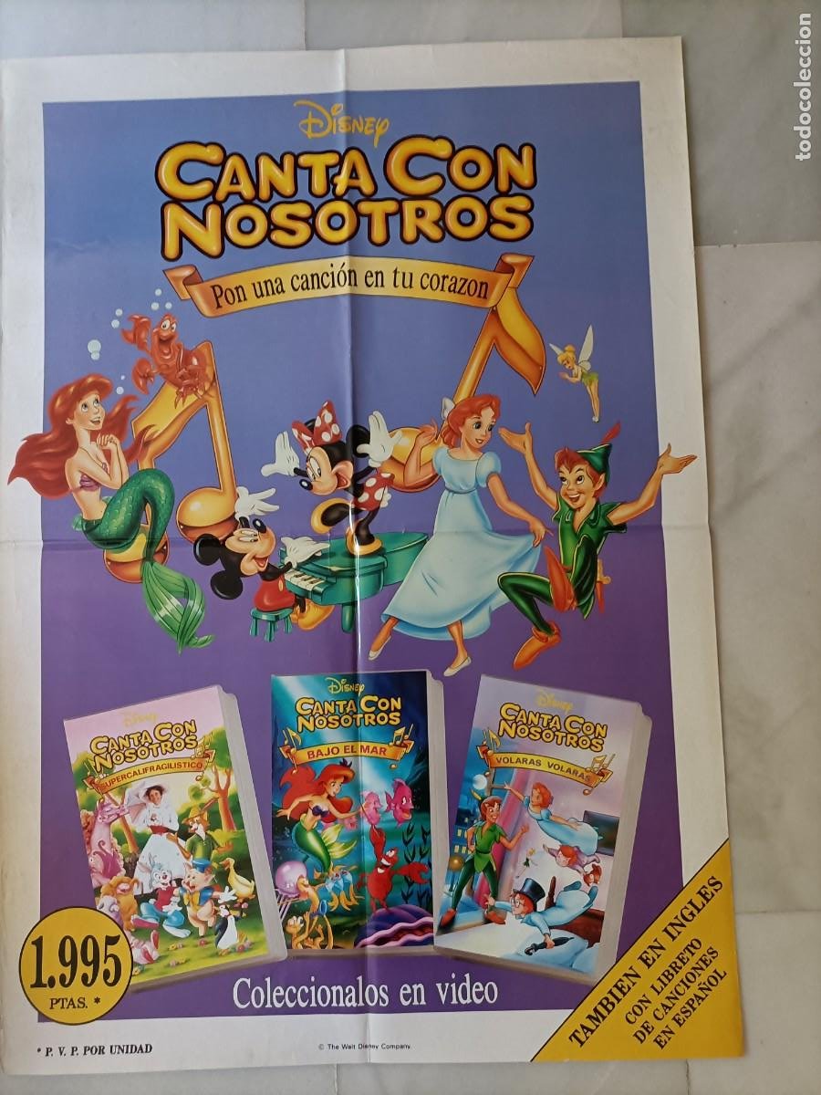 poster cartel de walt disney, canta con nosotro - Compra venta en  todocoleccion