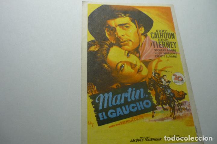  Flyers Publicitaires de films Anciens: PROGRAMA MARTIN EL GAUCHO .- RORY CALHOUN PUBLICIDAD AVENIDA -TORRELAVEGA