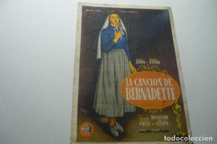 Cine: programa la cancion de bernadette.-jennifer jiones publicidad - Foto 1