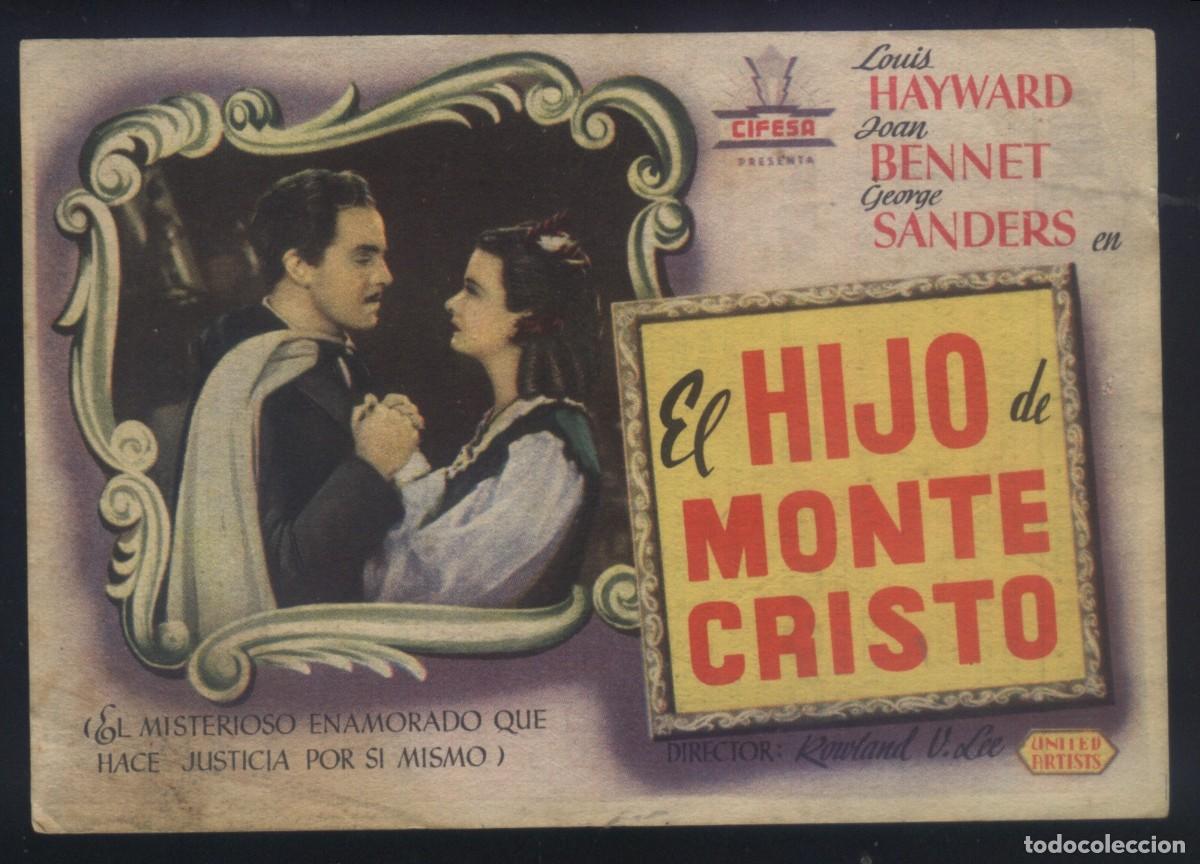  Flyers Publicitaires de films Anciens: Q-09789- El hijo de Montecristo (The Son of Monte Cristo) (CINE AVANCE) Louis Hayward - Joan Bennett