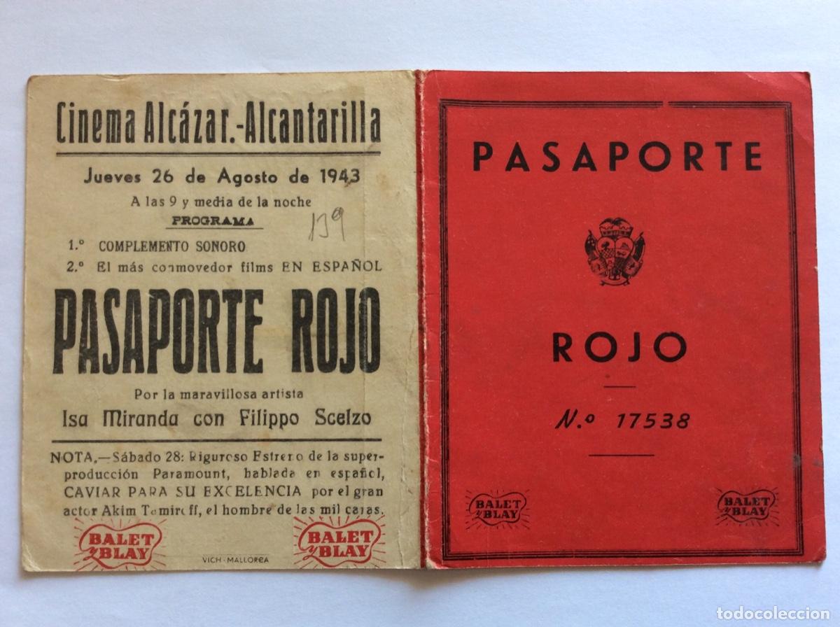 Kino: PROGRAMA DOBLE CON CINE IMPRESO ALCAZAR ALCANTARILLA MURCIA PASAPORTE ROJO ISA MIRANDA