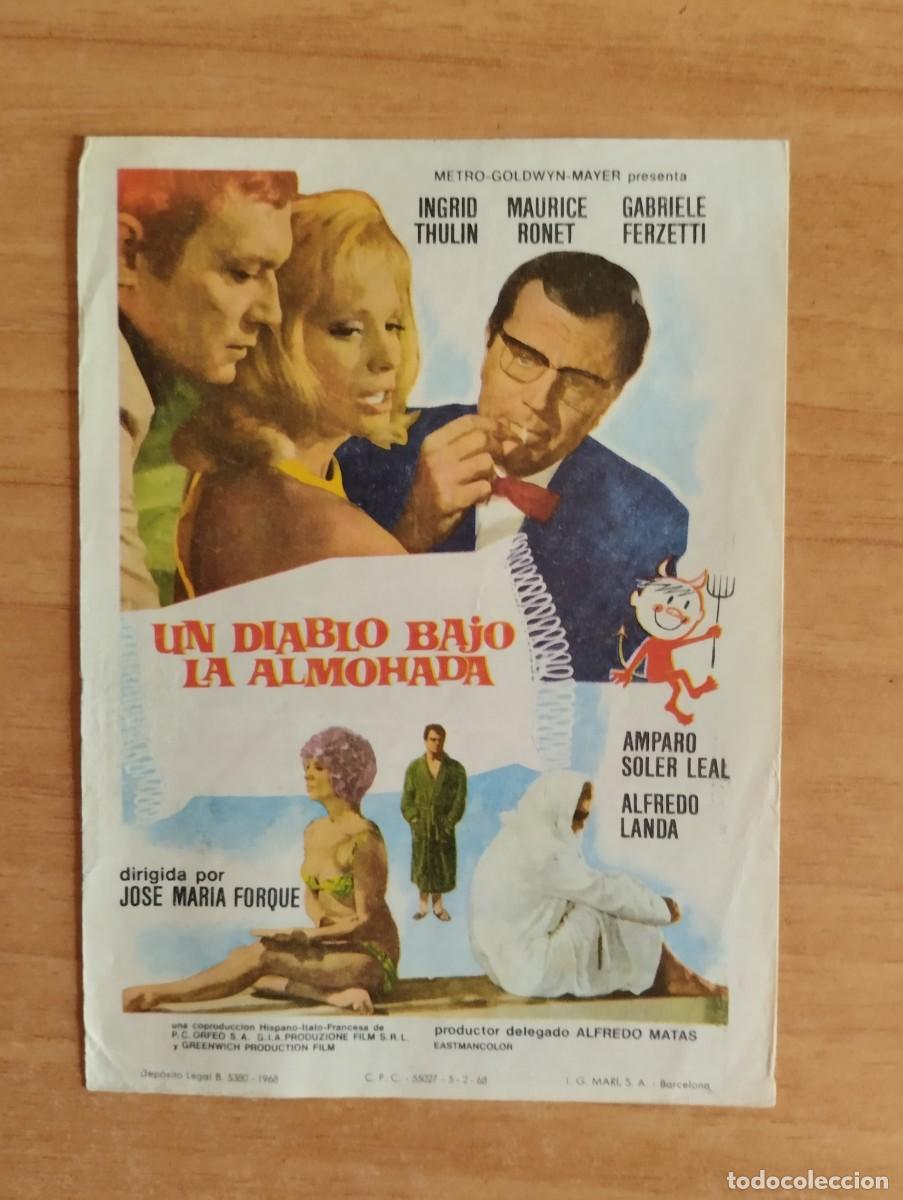  Flyers Publicitaires de films Anciens: VERDE2-- PROGRAMA DE CINE - UN DIABLO BAJO LA ALMOHADA