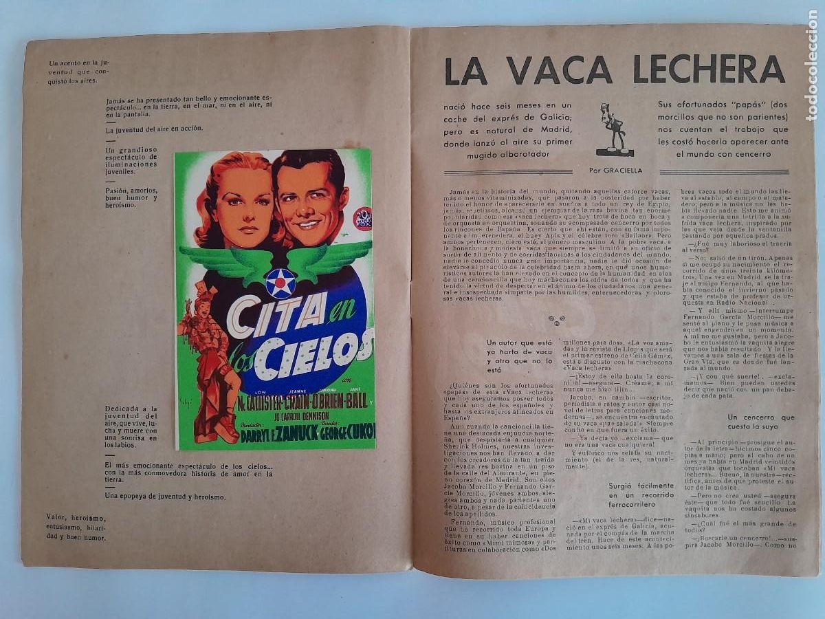 Cine: REVISTA PROYECCIONES CON PROGRAMAS MANO INTERIOR ILUSTRA SOLIGO RV - Foto 8