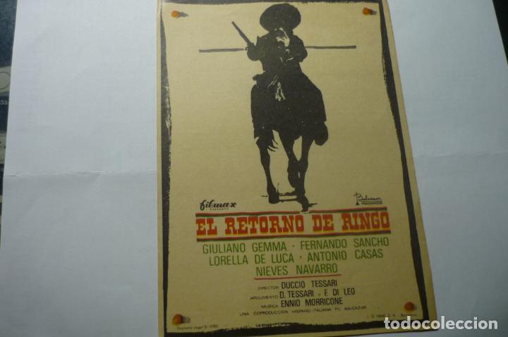 Cine: programa el retorno de ringo .- giuliano gemma - Foto 1