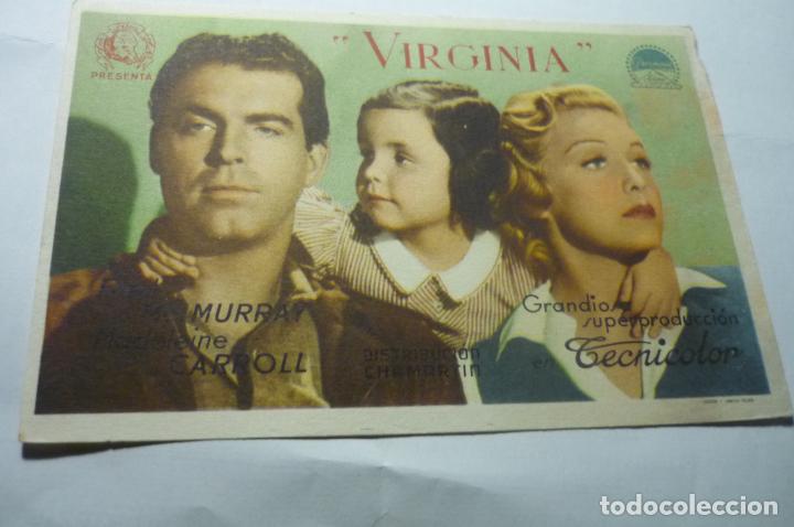 Folhetos de m&atilde;o de filmes antigos de cinema: programa virginia fred mac murray