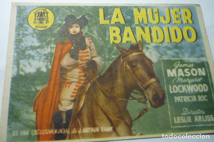 Folhetos de m&atilde;o de filmes antigos de cinema: PROGRAMA LA MUJER BANDIDO . JAMES MASON PUBLICIDAD VICTORIA.-SAMA?-