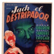 Cine: JACK EL DESTRIPADOR - MERLE OBERON, GEORGE SANDERS - DIRECTOR JOHN BRAHM - SOLIGÓ - 20 CENTURY FOX