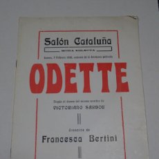 Cine: (M) PROGRAMA DE CINE - SALÓN CATALUÑA 1916 ODETTE UN DRAMA DE VICTORIANO SARDOU / FRANCESCA BARTINI