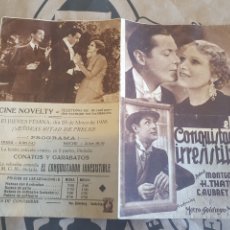 Cine: PROGRAMA CINE NOVELTY 1935 EL CONQUISTADOR IRRESISTIBLE METRO GOLDWYN MAYER