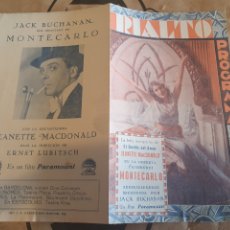 Cine: PROGRAMA CINE RIALTO MONTECARLO 1931