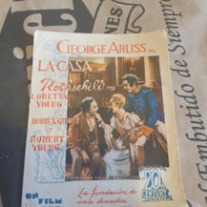 Cine: PROGRAMA CINE NOVELTY 1934 LA CASA ROTHSCHILD