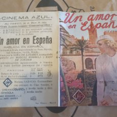 Cine: PROGRAMA CINE UN AMOR EN ESPAÑA BRIGITTE HELM CINEMA AZUL 1935