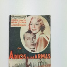 Cine: PROGRAMA CINE ADIÓS A LAS ARMAS HELEN HAYES GARY COOPER SALÓN DORÉ MADRID 1934