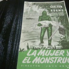 Cine: FOLLETO DE CINE LA MUJER Y EL MONSTRUO CON PUBLICIDAD