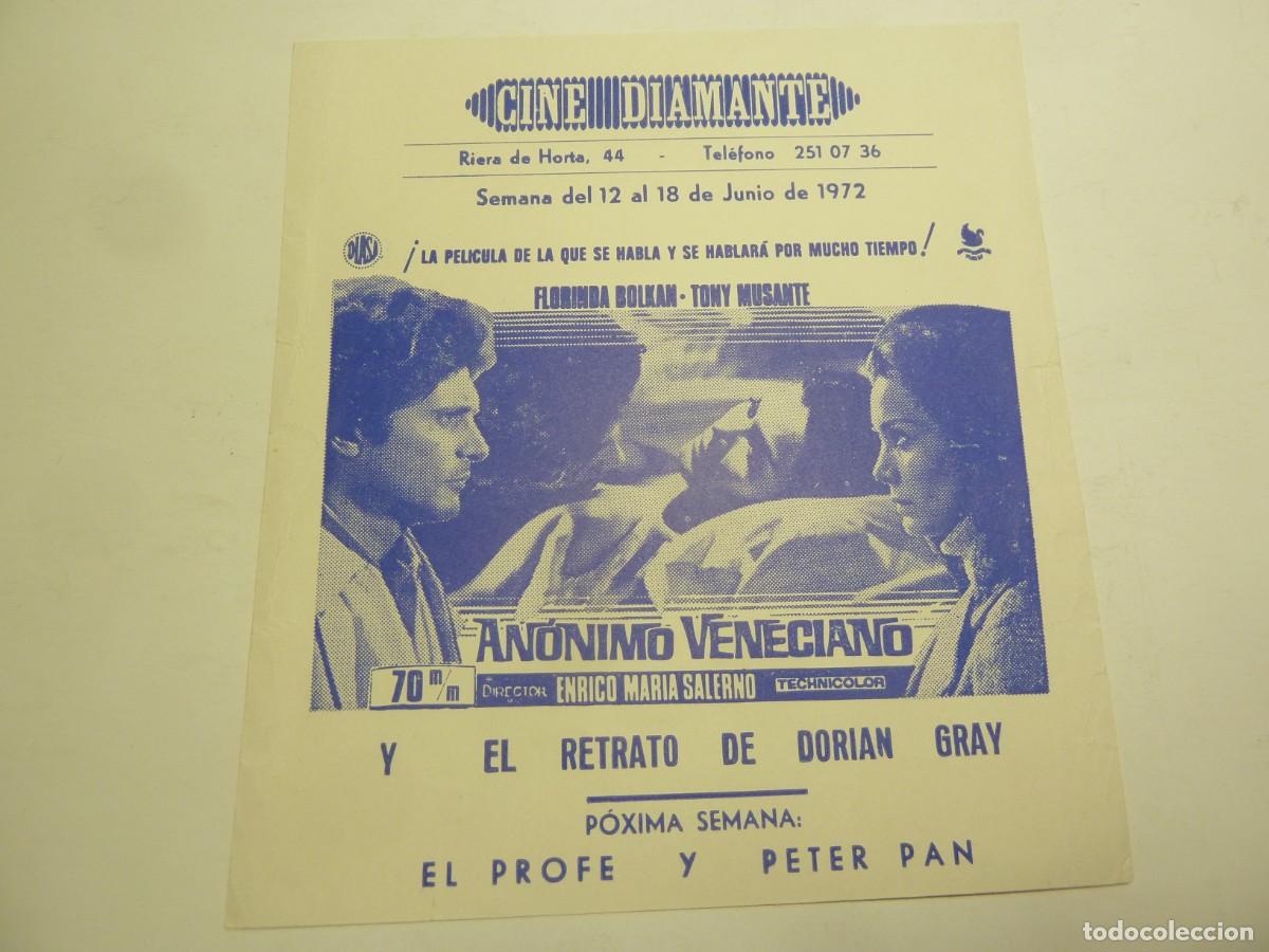 Cine: PROGRAMA CINE LOCAL ANONIMO VENECIANO 1972 - Foto 1