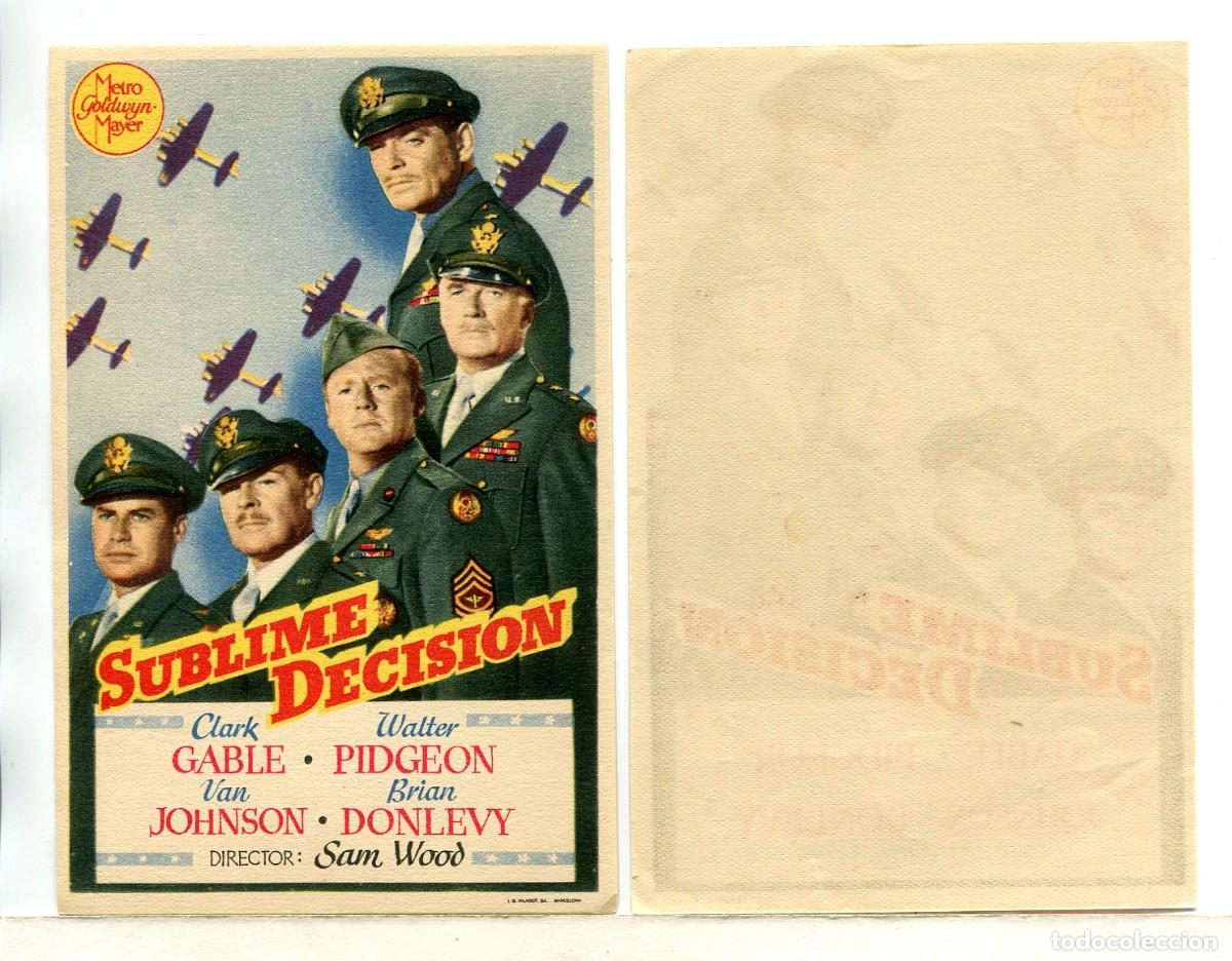 Cine: SUBLIME DECISI&Oacute;N, con Clark Gable. - Foto 1
