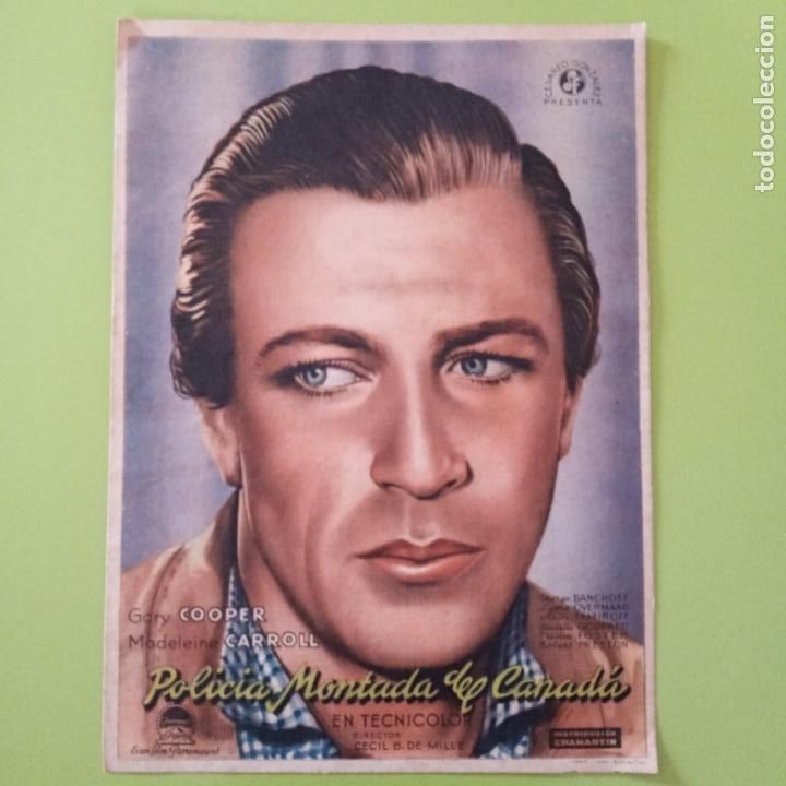 Kino: PANFLETO TEATRO PRINCIPAL. POLICIA MONTADA DEL CANADA. MAYO 1946