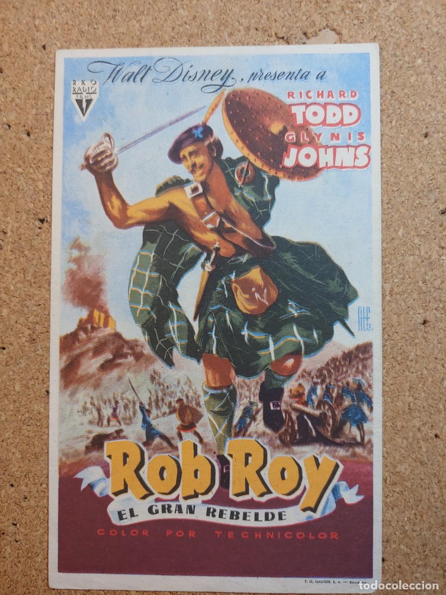 Kino: FOLLETO DE MANO CON PUBLCIDAD DE LA PELICULA ROB ROY EL GRAN REBELDE