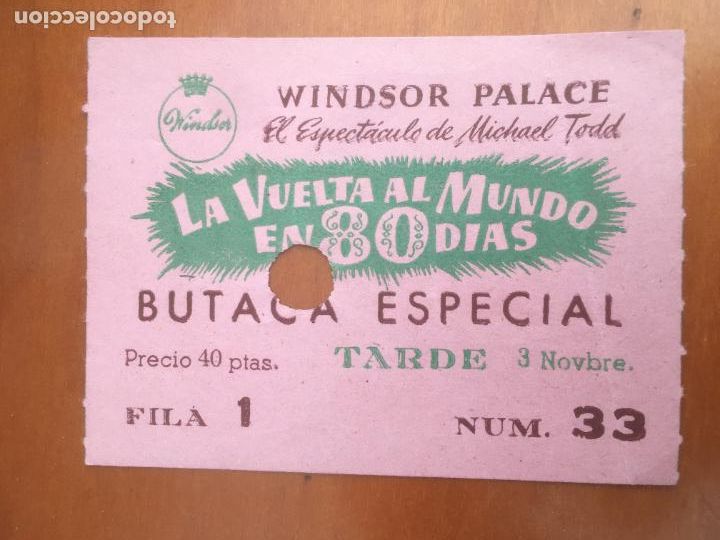 Folhetos de m&atilde;o de filmes antigos de cinema: la vuelta al mundo en 80 dias folleto de mano entrada de cine windsor barcelona original