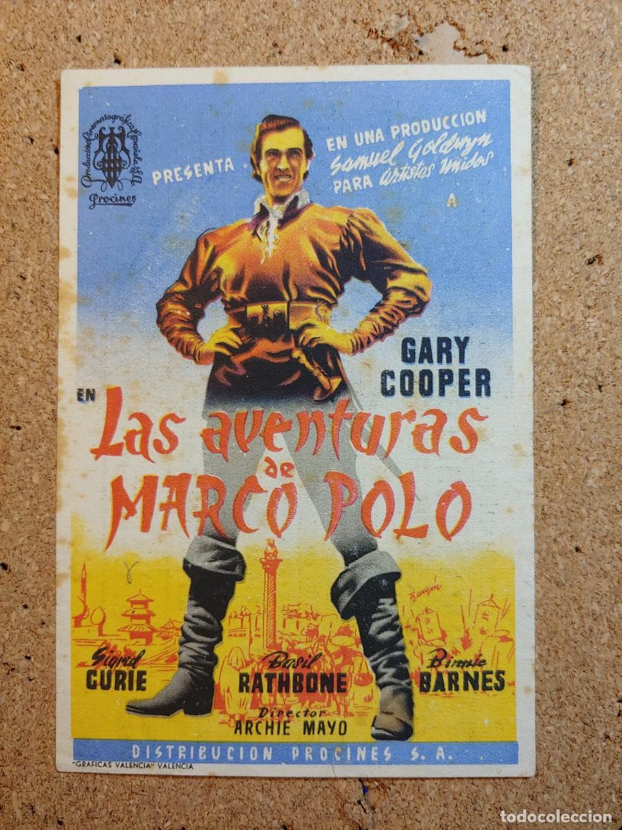 Kino: FOLLETO DE MANO CON PUBLCIDAD DE LA PELICULA LAS AVENTURAS DE MARCO POLO