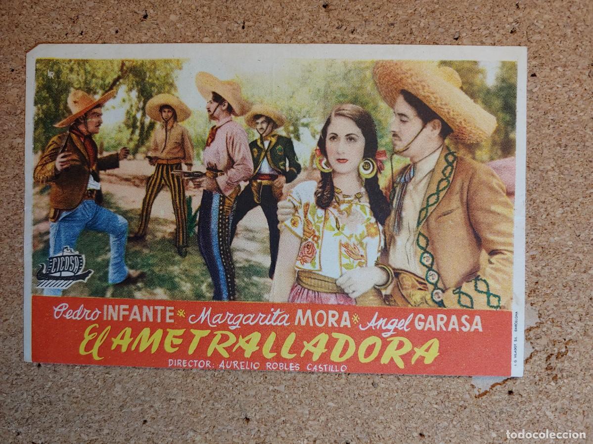 Kino: FOLLETO DE MANO CON PUBLCIDAD DE LA PELICULA EL AMETRALLADORA
