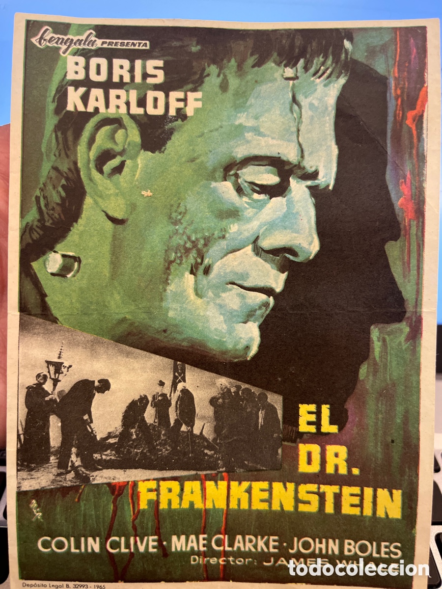 Cine: EL DR FRANKENSTEIN. PROGRAMA DE CINE ANTIGUO. BORIS KARLOFF. CINE DE TERROR. PROGRAMA ORIGINAL. - Foto 1