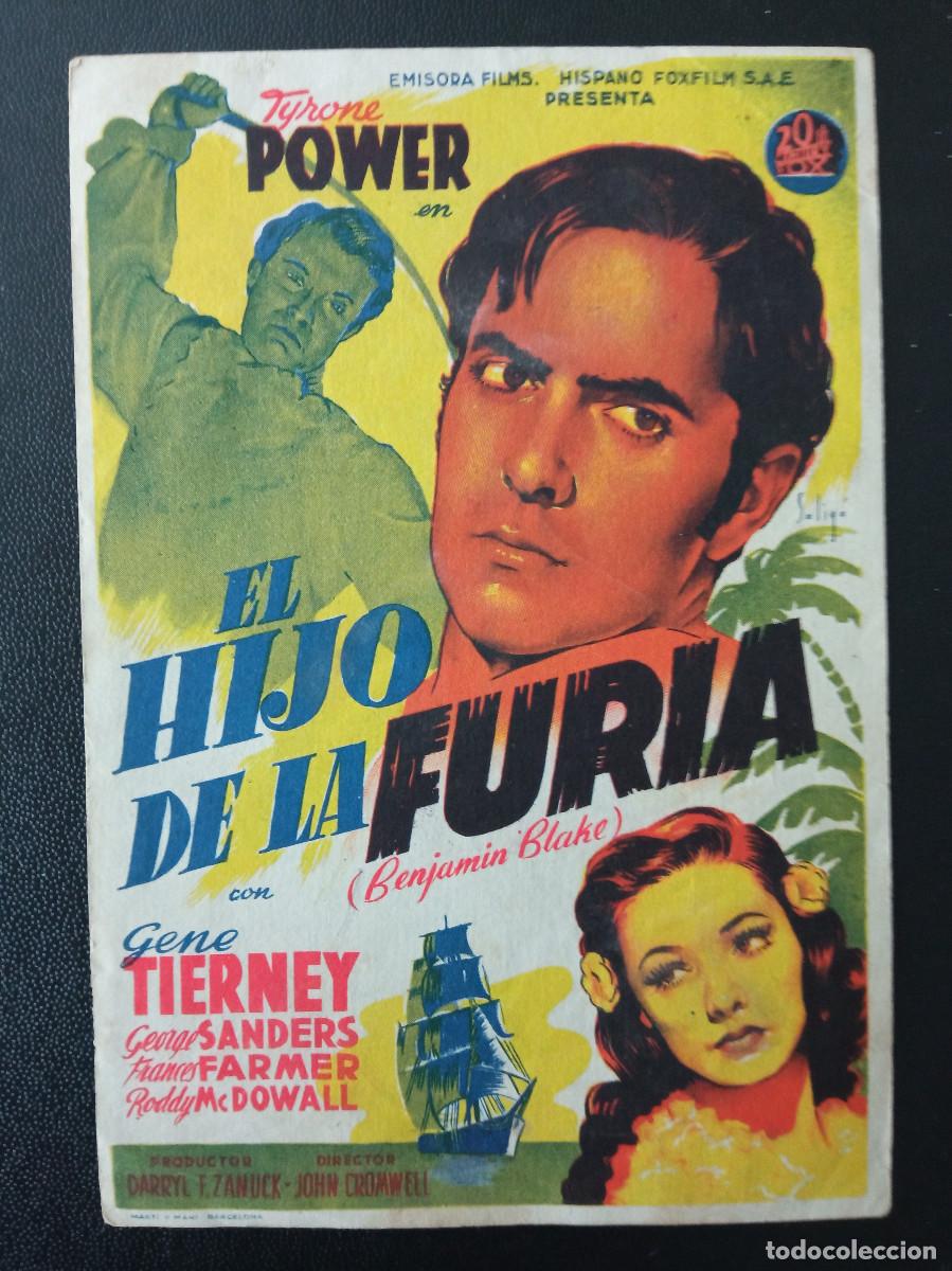 Kino: EL HIJO DE LA FURIA, TYRONE POWER, CINE URQUIJO, MADRID, 1945