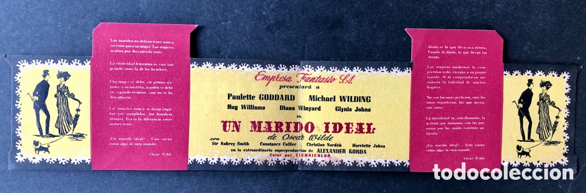 Cine: UN MARIDO IDEAL - PROGRAMA DE CINE DOBLE TROQUELADO - PERFECTO - Foto 3