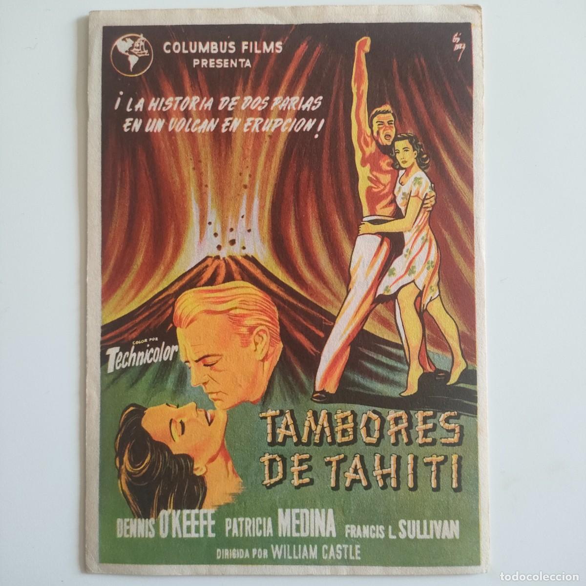 Folhetos de m&atilde;o de filmes antigos de cinema: TAMBORES DE TAHITI - SIMPLE CON PUBLICIDAD CINE RIALTO - MALLORCA PERFECTO