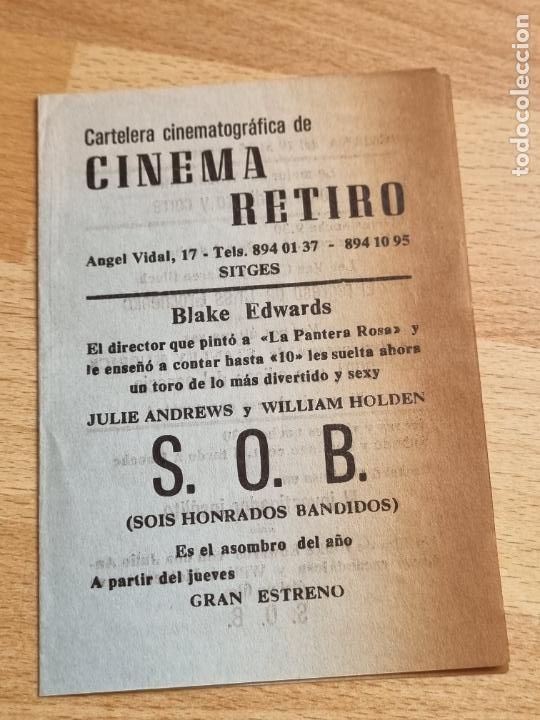 Cine: SITGES - CINEMA RETIRO - PROGRAMACION ABRIL -MAYO 1982 - Foto 1