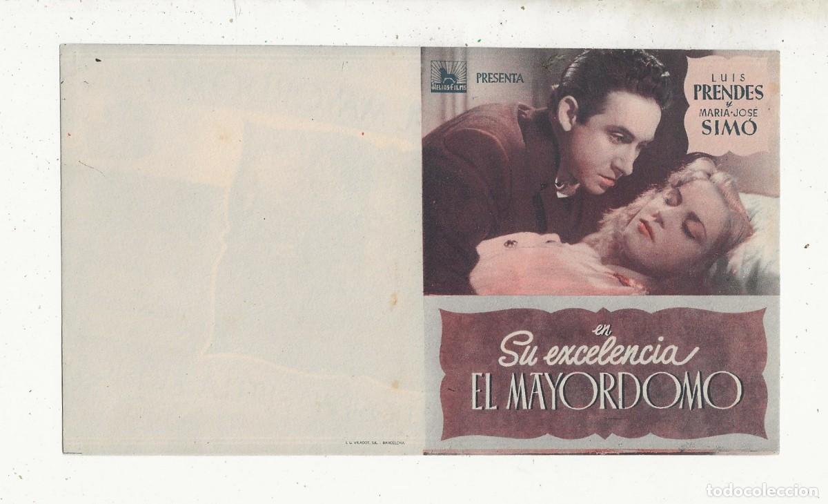 Cine: SU EXCELENCIA EL MAYORDOMO - PROGRAMA DE MANO DOBLE EXCELENTE ESTADO - Foto 1