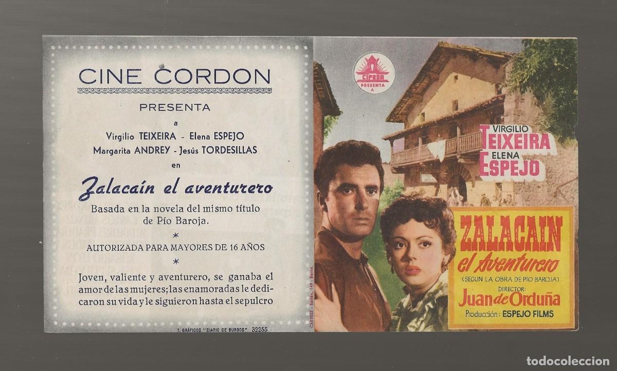 Cine: ZALACAIN EL AVENTURERO - PROGRAMA DE MANO DOBLE EXCELENTE ESTADO - Foto 1